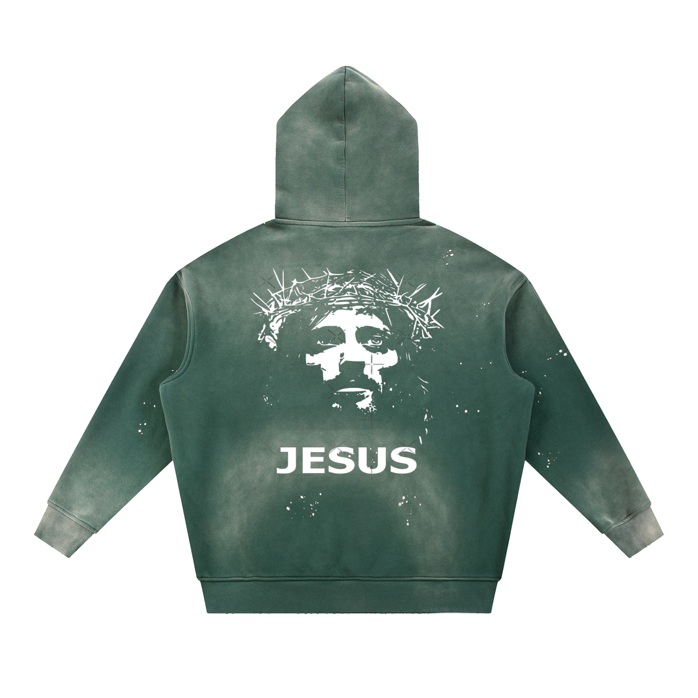 Vintage Washed Frayed Fleece Hoodie