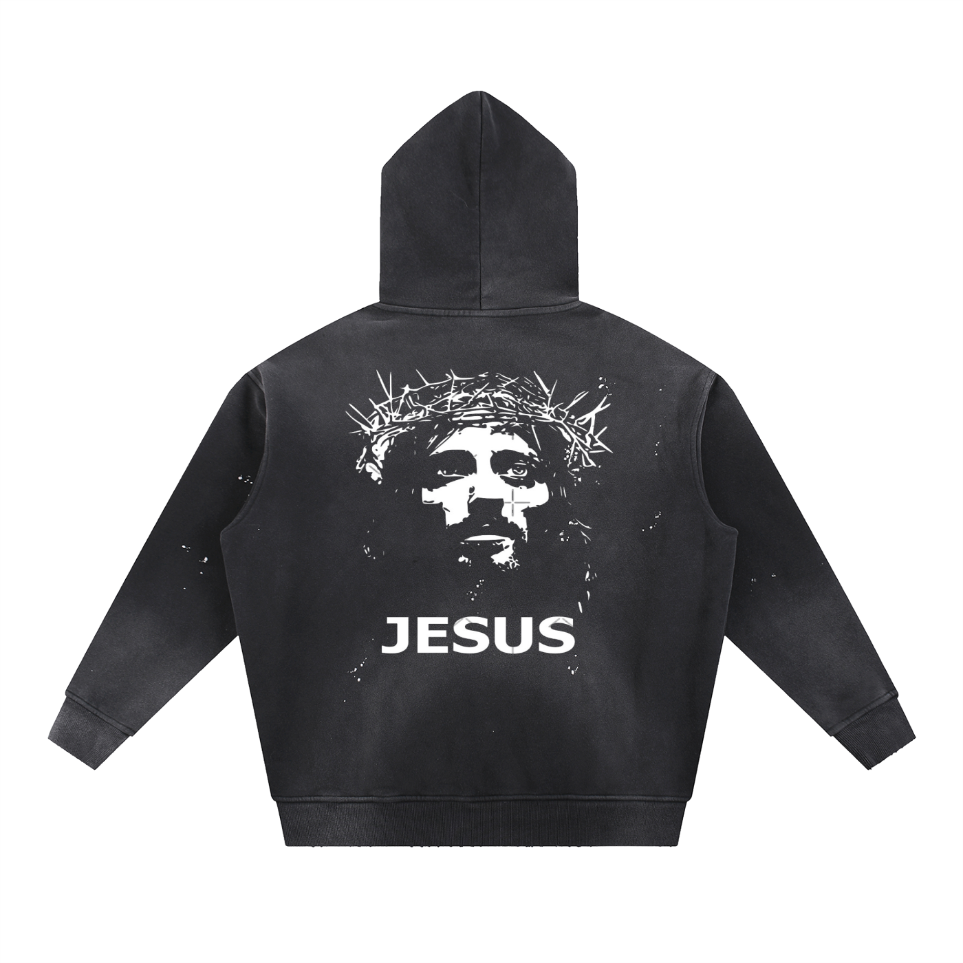 Vintage Washed Frayed Fleece Hoodie