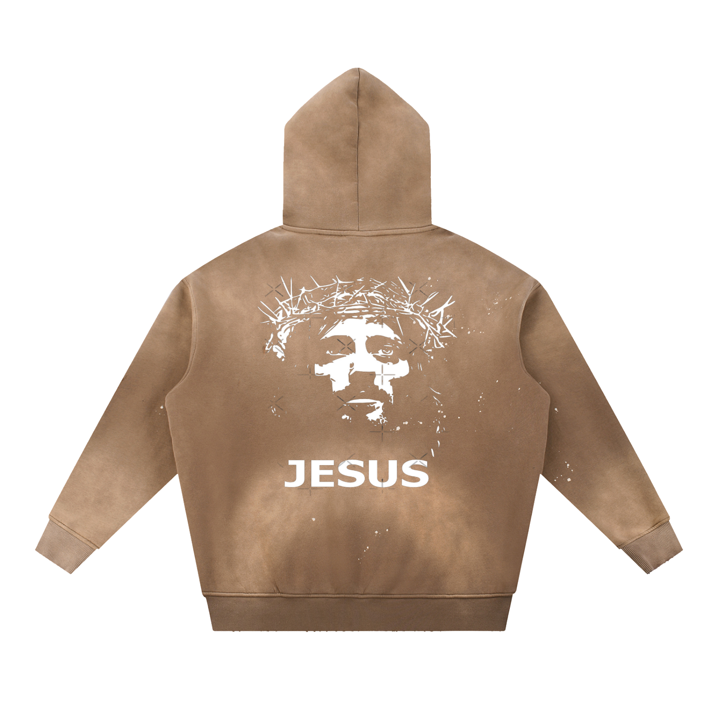 Vintage Washed Frayed Fleece Hoodie